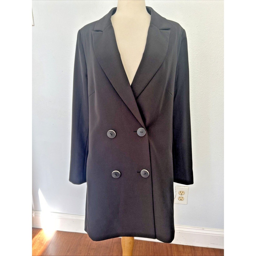 Misha Nonoo Jacket Womens 8 Black‎ Double Breasted Blazer
